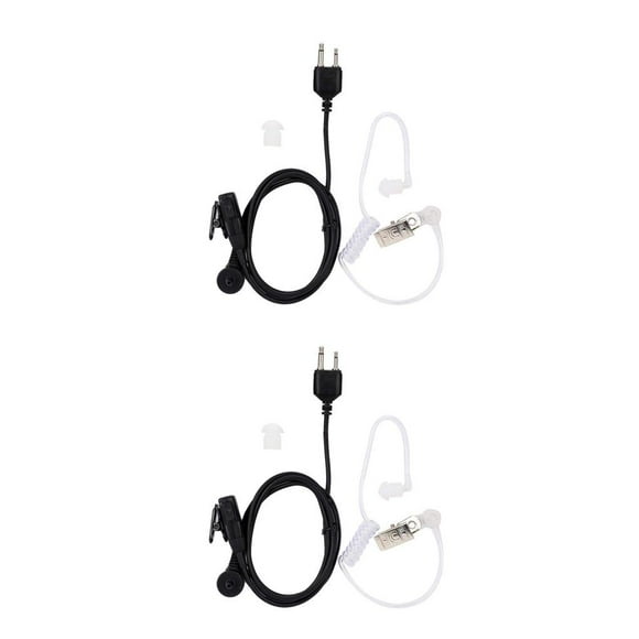 tredstone Earpiece 2-Way Radio External Headset Headphone Microphone Earphone Security Guard Replacement for IC-12A 1 2Set