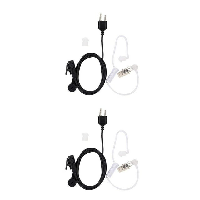 tredstone Earpiece 2-Way Radio External Headset Headphone Microphone Earphone Security Guard Replacement for IC-12A 1 2Set