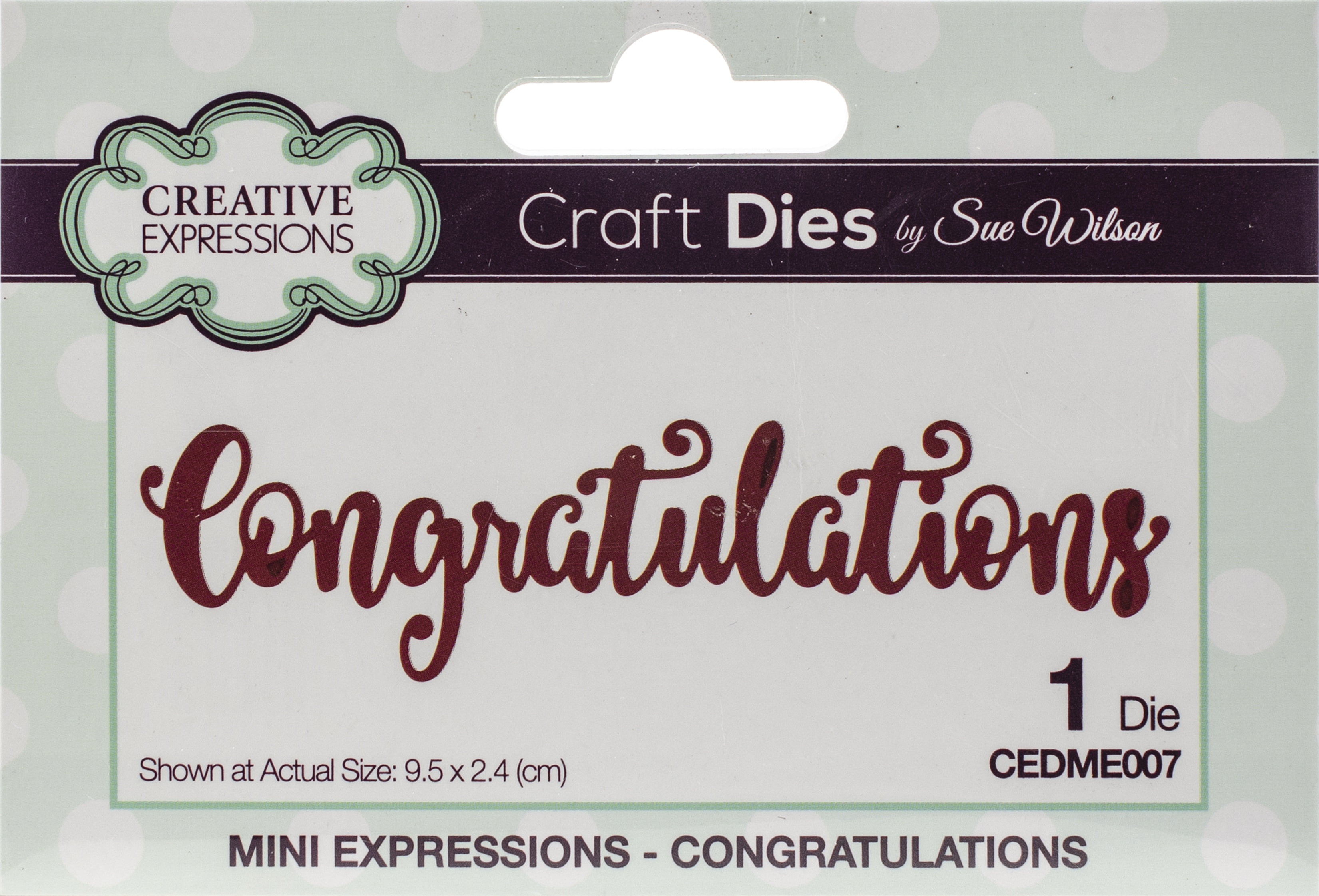 Creative Expressions Craft Dies By Sue Wilson-Mini Expressions-Congratulations
