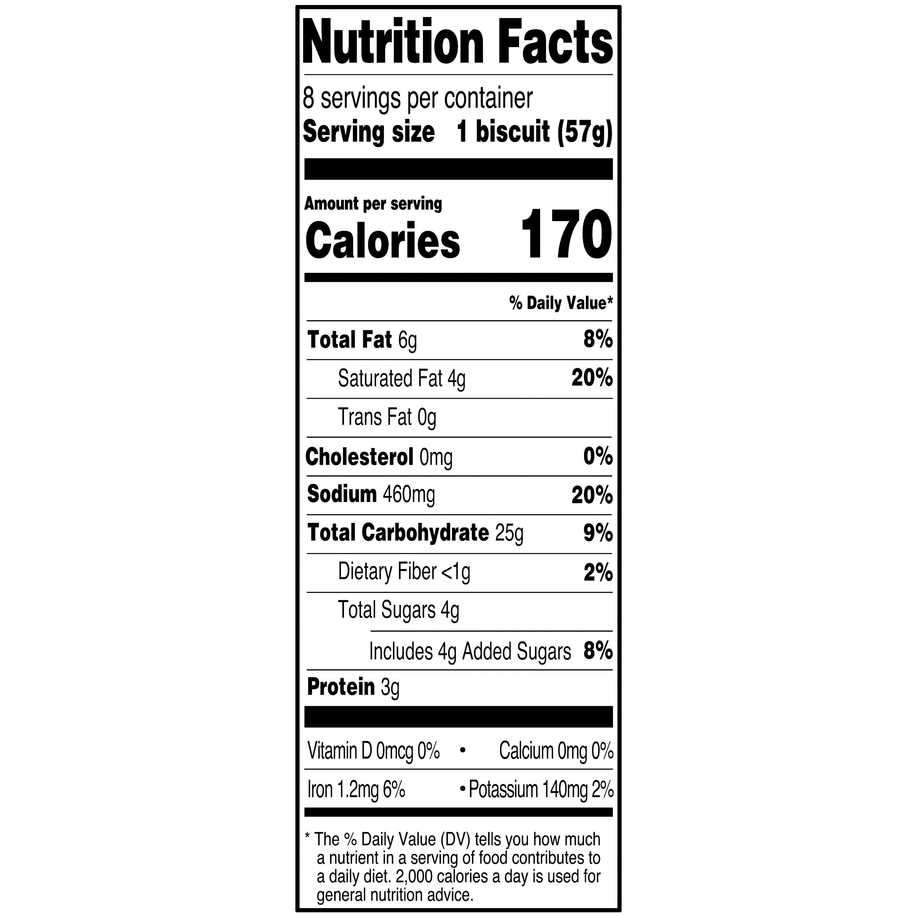 Great Value Butter Flavor Jumbo Biscuits, 16 oz, 8 Count