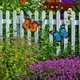 thumbnail image 3 of 2 Piezas Mariposas de Metal Grandes Decoraciones de Jardín al Aire Libre Mariposa de Metal al Aire Libre para Vallas azules y amarillas para pared exterior, 3 of 4