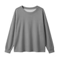 thumbnail image 6 of Qingpeng Womens Lightweight Tops Solid Color Pullover Loose Crew Neck Long Sleeve Workout Sports Casual Tee Shirts, 6 of 6