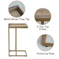 thumbnail image 5 of COZAYH Farmhouse C Table Couch End Table, Metal Distressed Woven Pattern Tray Top Snack Side Table, 5 of 6