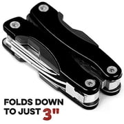 11-in-1 Pocket 3 Multitool, Folding Utility with Carry Pouch, Black