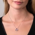 thumbnail image 3 of Gem Stone King 925 Silver and 10K Yellow Gold Round Red Ruby and White Lab Grown Diamond 3-Stone Pendant Necklace for Women (1.10 Cttw, Gemstone July Birthstone, with 18 inch Chain), 3 of 4