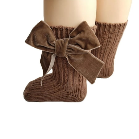 

Baby Infant Girls Socks Newborn Bow Knot Cotton Stretch Autumn Winter Ankle High Socks Leg Warmer