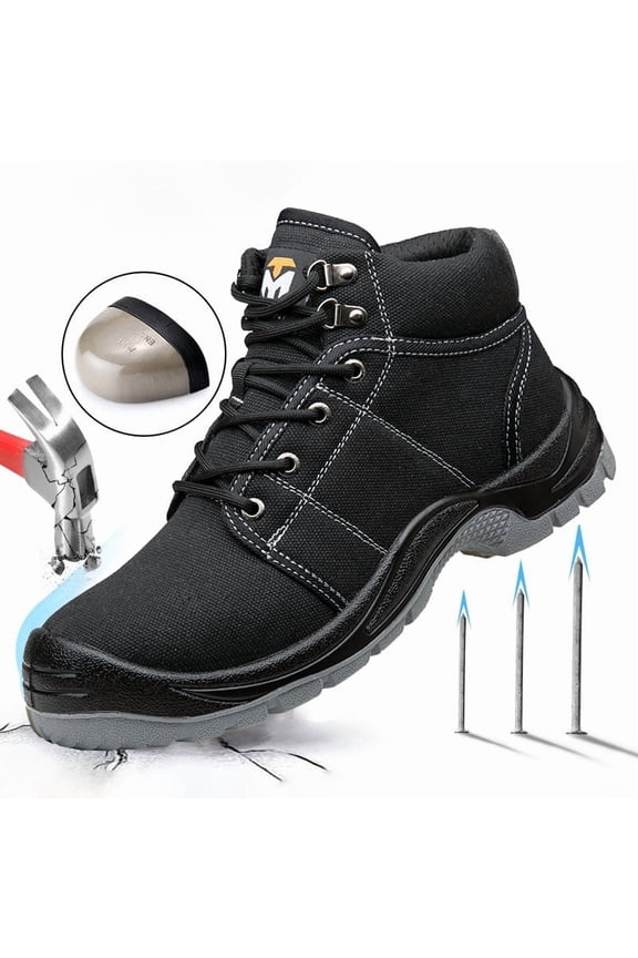 Men's Steel Toe Work Boots Anti smashing Puncture-resistant Safety Boots for Industrial & Construction Non-slip Wear-resistant Comfortabl Hiking Shoes