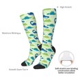 thumbnail image 3 of Daiia Sports Socks Cute Dinosaur Blue Green Printed Novelty Crew Socks for Men Women Knee High Socks Cotton Socks Soft & Breathable Support Unisex Socks, 3 of 9