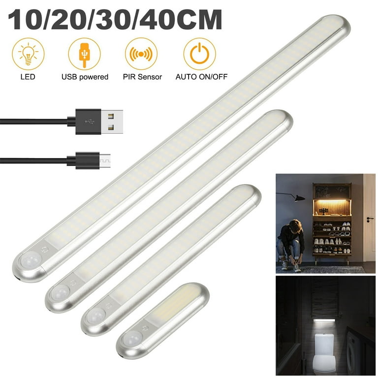 New LED Night Light 20cm/30cm/40cm Led Lights USB Rechargeable Motion  Sensor For Kitchen Wardrobe Cabinet Lighting Aluminum LED