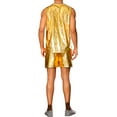 thumbnail image 3 of INSPIRE CHIC Holographic Tank Top and Shorts Set for Men's Party Disco Metallic 2 Pieces Outfits L Golden, 3 of 5