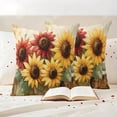 thumbnail image 3 of Vintage Sunflowers Outdoor Waterproof Pillow Covers, Summer Farmhouse Wooden Country Floral Decorative Square Throw Pillowcase Sofa Cushion Sham for Patio/Couch/Chair, 20"x20" 2 Pack, 3 of 8