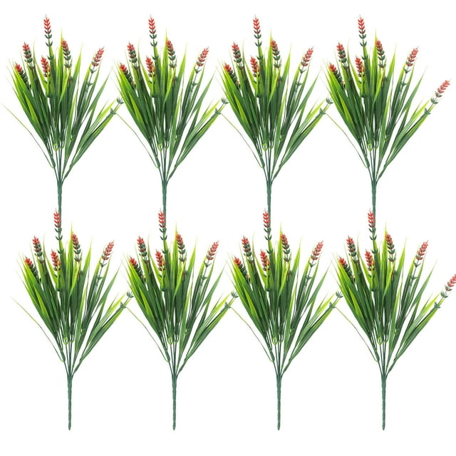 Chmadoxn Artificial Flowers Fake Flowers Faux Flowers Gift Set For Women 8PC Artificial Peppermint Flowers With Realistic Green Plant And Pointed Leaf Grass Simulation Lavender