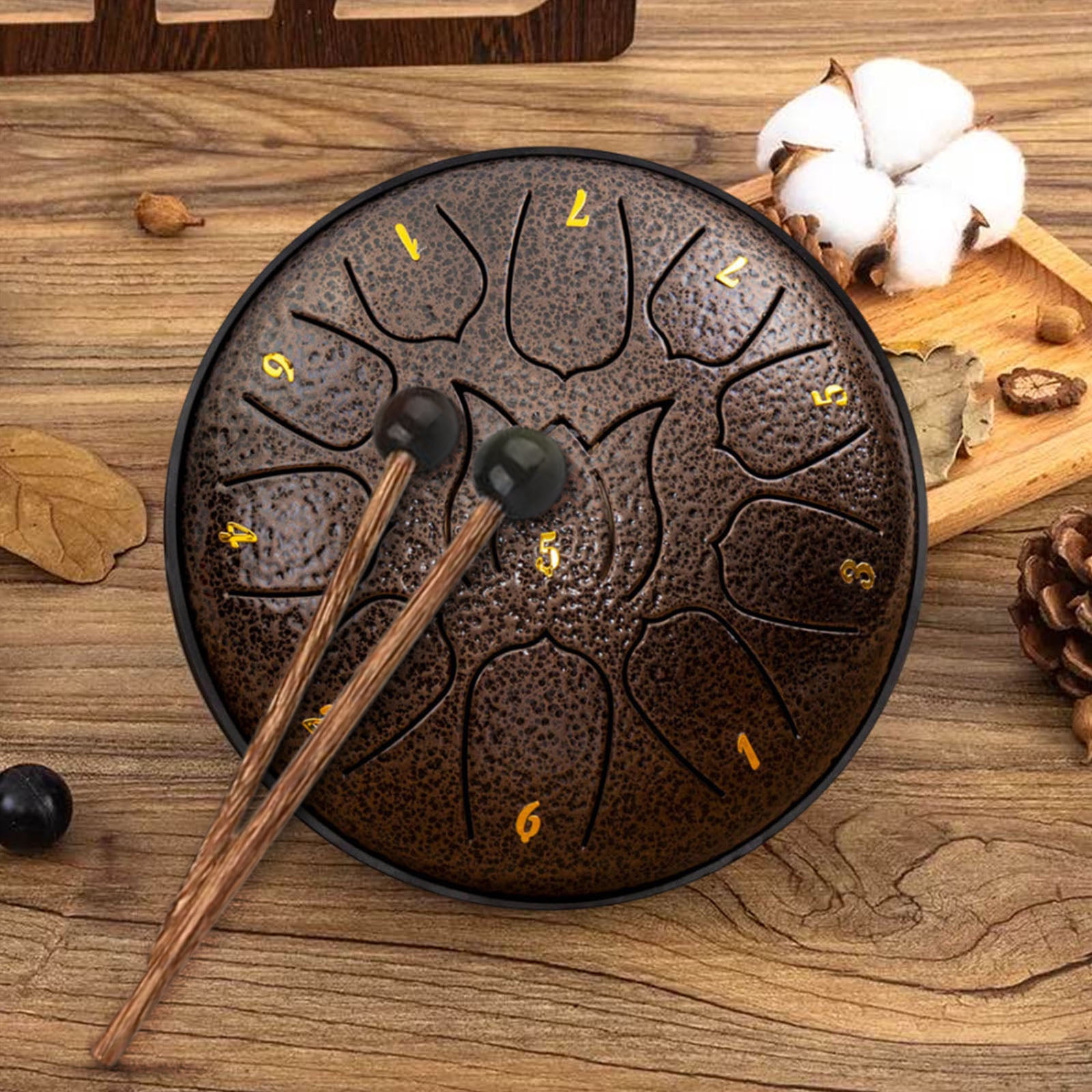 Rain Drum for Outside 11 Note 6 Inch Rain Drum for Garden, Steel Tongue Drum Rain Chime,Chakra Drum for Rain, Outdoor Handpan Drum,steel tongue drum,Rain Drums Adult Hand Disc Drum
