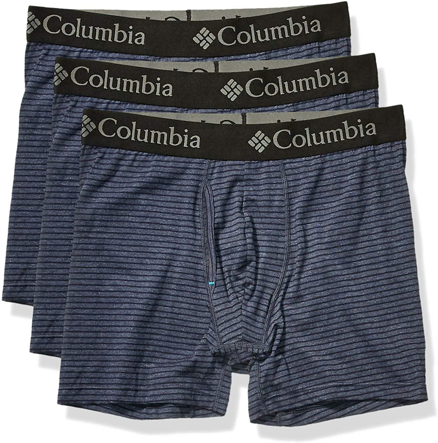 Columbia Men's Performance Cotton Stretch Boxer Brief-3 Pack, Blue ...