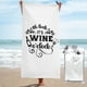 thumbnail image 1 of Oh, mira, es la hora del vino, toalla de playa divertida para amantes del vino, toallas de baño de microfibra, manta de playa suave para desfiles, natación, yoga, mujeres y hombres, 1 of 4