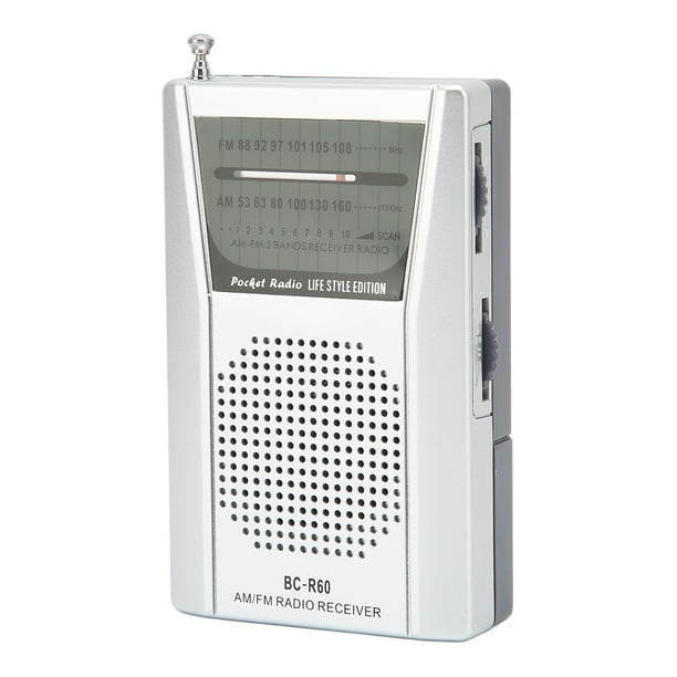 Radio portátil AM FM con transistores, altavoz de 5 W, radio de bolsillo a batería para viajes, emergencias y hogar