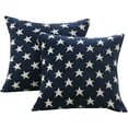 thumbnail image 2 of Set of 2 Soft Chenille Decorative Patriotic Throw Pillow Cover Case Geometric Stars July 4th Accent Square Cushion Cover Case Sham for Couch Sofa Bed Car 18 x 18 Inch 45x45cm (Blue), 2 of 8