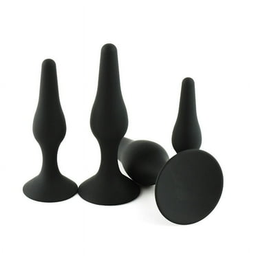 Enrseto Sexy Toys 4PCS Anal Plug Set Silicone Anal Butt Plug Adult Sex Toys for Women,Men and Beginners