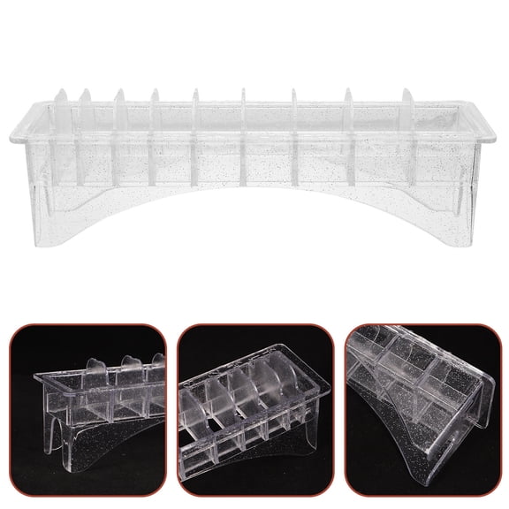 GAXIRE Clear Barber Clipper Tray Organizer with 10 Slots for Hair Clipper Guards and Styling Accessories