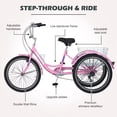 thumbnail image 4 of NAIZEA 20" Adult Tricycle, 7 Speed Cruise Trike with Large Basket for Men, Women, Seniors, 3 Wheel Bikes for Exercise Shopping Picnic Outdoor Activities, 4 of 11