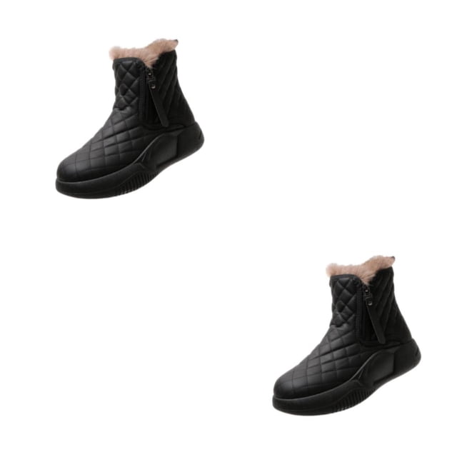 Qarigey Estilo de invierno con estas botas de nieve a media pantorrilla para mujer Botas de nieve con cremallera lateral y punta redonda para Type11 NO11