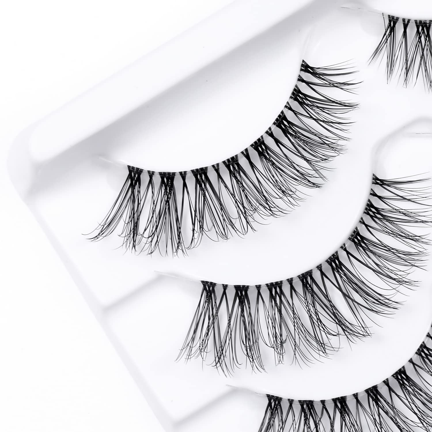 (Clear Curl Clear Eyelashes Cat Eye Effect - Lashes Band Eyelashes Mink 8-15mm A8) Natural Wispy ,Wispy Wispy Faux 5 False Band Multipack,Soft Look,D 3D Natural