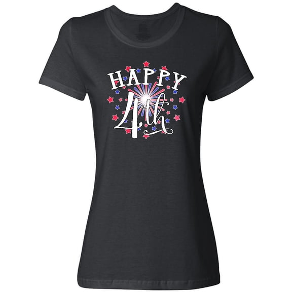 Inktastic Happy 4th- Fourth of July Firework Women's T-Shirt