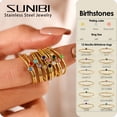 thumbnail image 2 of Anillo SUNIBI de acero inoxidable 316L con piedra de nacimiento para mujer, anillo de estilo Simple de Color dorado, joyería de moda para fiestas y festivales, triangulación de envíos Dengxun unisex, 2 of 2