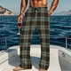 thumbnail image 1 of Pantalones de pijama largos para hombre, informales, con estampado a cuadros, holgados, deportivos, elásticos, rectos, vintage, con bolsillos, 1 of 6