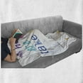 thumbnail image 6 of Tennis Soft Flannel Fleece Blanket, When All Fails Take a Bath Written Bubbly Tub Positive Vibes Pattern, Cozy Plush for Indoor and Outdoor Use, 50" x 70", Pale Green Brown and White, by Ambesonne, 6 of 6