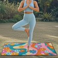 thumbnail image 4 of Bulopur Hippie Floral Front Car Seat Towel for Women Retro Breathable Sweat Carseat Protector with Storage Bag for Beach Vacation Soft Fit SUV Sedan Truck 1pcs, 4 of 7