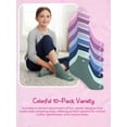 thumbnail image 6 of Justice Cushion Embroidered Quarter Socks for Girls for Daily Wear, 10 pack Pink Multi Color, 6 of 7