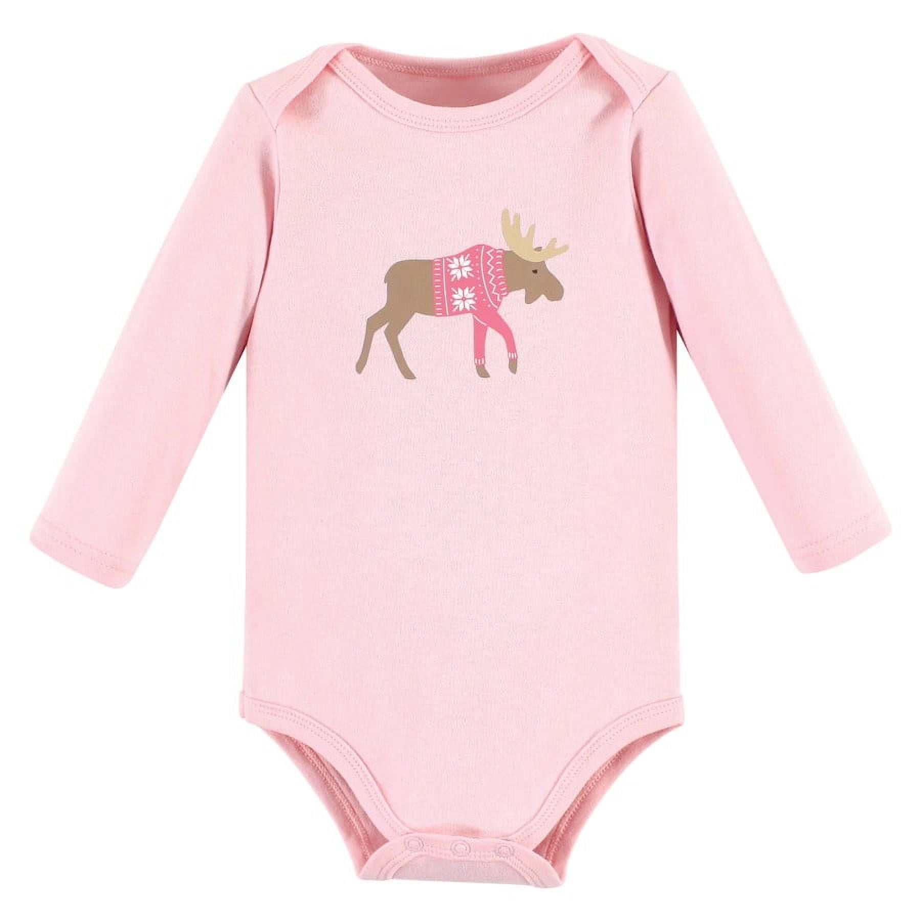 Hudson Baby Cotton Long-Sleeve Bodysuits, 3-Pack, Newborn- 24 Months