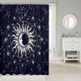 thumbnail image 2 of Manfei Vintage Sun Moon Shower Curtain 72Wx78L,Celestial Stars Constellations Bath Curtain,Navy White, 2 of 5
