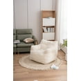 thumbnail image 2 of Bean Bag Chair, Faux Fur Bean Bag Sofa with Foam Filling, Ultra Soft Fluffy Lazy Sofa Couch Modern Tufted Upholstered Lounger Chair for Bedroom Living Room Lounge, Ivory, 2 of 7
