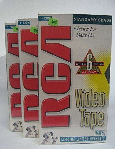 RCA T-120H VHS Video Cassette 120-Minutes 3-Pack Blank Tapes Standard Grade by RCA