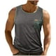 thumbnail image 2 of Camiseta de tirantes de cuello redondo para hombre, de verano, sin mangas, con cuello redondo, color block, bolsillo, de poliéster., 2 of 9