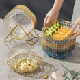 thumbnail image 3 of 4Pcs Transparent Square Fruit Plates Living Room Nut Snack Fruit Tray Party Table Candy Food Storage Tray Fruit Plate Bone Disc 4Pcs Turquoise, 3 of 6