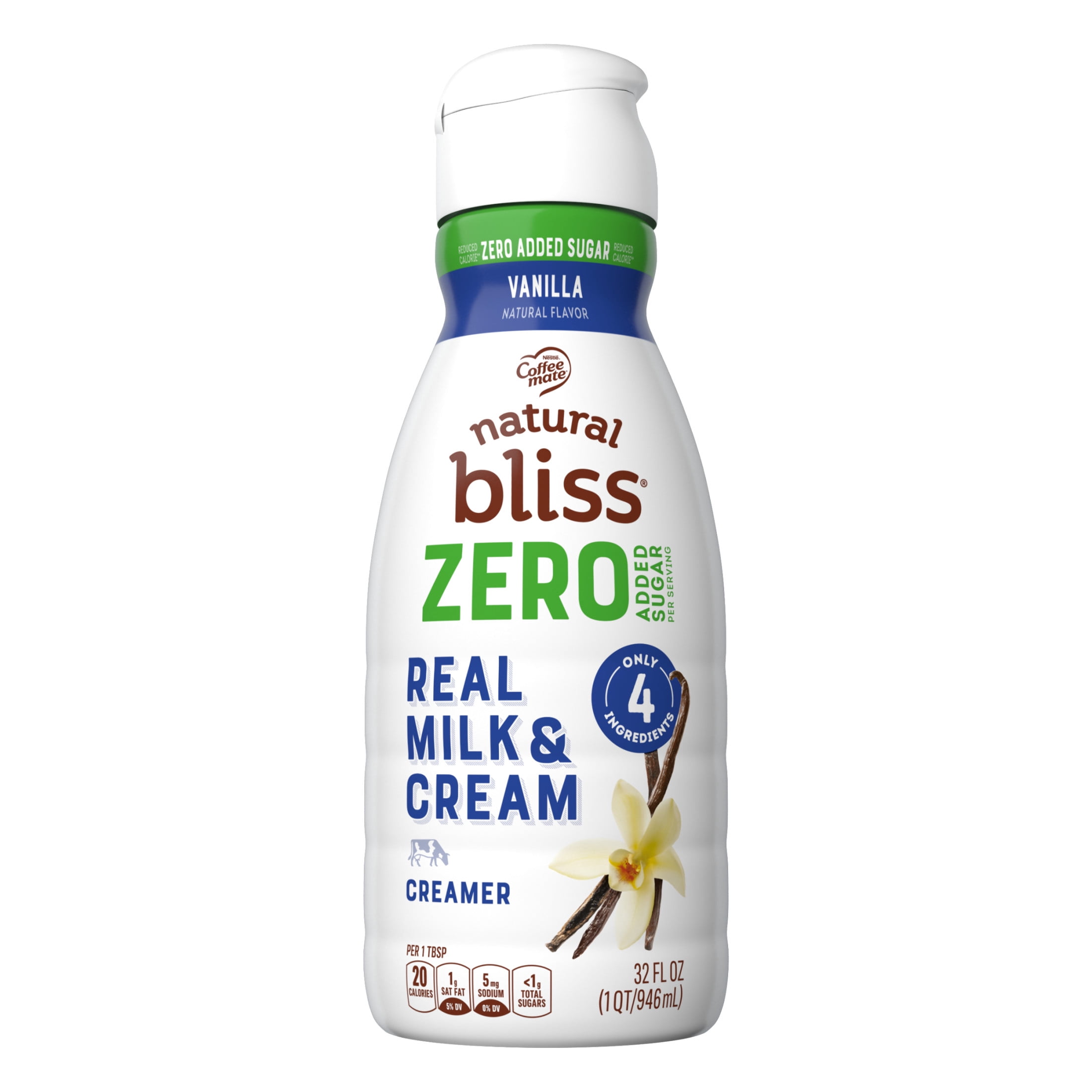 Coffee mate Natural Bliss, Sugar Free French Vanilla, Dairy Coffee Creamer, 32 fl oz Bottle