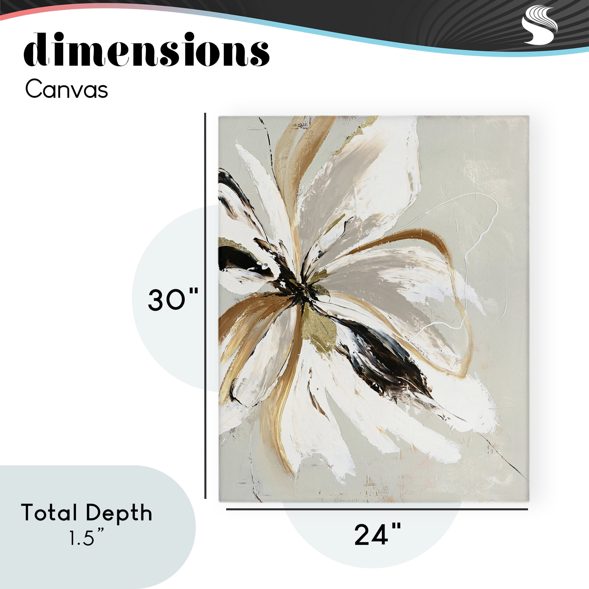 Expressive Cornelia Flower Canvas Wall Art, design by Design Fabrikken