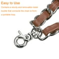 thumbnail image 5 of Uxcell Leather Wristlet Strap, 8" Hand Wrist Lanyard Chain Holder for Bags, Brown&Silver, 5 of 6