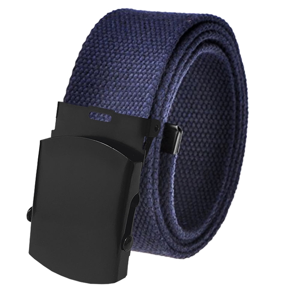 Men's Golf Belt in 1.5 Black Slider Belt Buckle with Adjustable Canvas