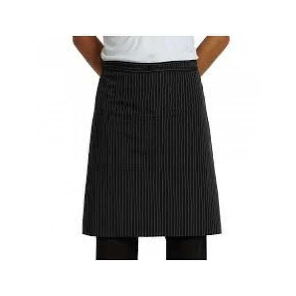Standard Bistro Apron design Gangster Style 2 Pocket color BLACK with WHITE stripes 3's/ pack