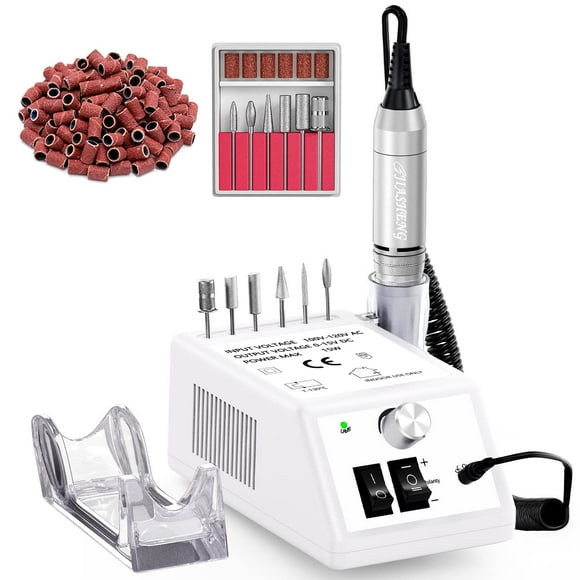 Jiasheng Taladro de uñas eléctrico 30000 rpm Máquina de taladro de uñas profesional Kit de lima de uñas eléctrico compacto para uñas de gel acrílico Taladro de lima para manicura y pedicura Uso en sal