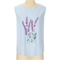 thumbnail image 5 of USSUMA T-Shirts for Women Trendy Embroidered Graphic Women's Shirts and Blouses Sleeveless Women Tops Dressy Casual Summer Loose Cotton Linen Tank Top Round Neck Plus Tunics Beach, 5 of 8
