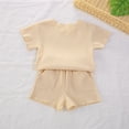 thumbnail image 3 of ibuvkizy Toddler Baby Girl Tank Top Sets Summer Baby Girl Outfits Clothes,Kids Round Neck T-Shirt Short Sleeve Tops Elastic Waist Shorts Suit 3 Months-4 Years,Gifts for Her, 3 of 4