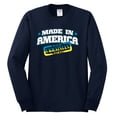 thumbnail image 2 of Made In America With Ukrainian Parts Mens Long Sleeve Shirt, Navy, Small, 2 of 4