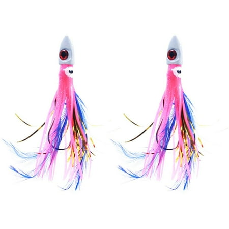 2pcs TPE Color Random UV Swim Artificial 3cm 17g Fishing Tackle Squid Skirt Lure Saltwater Octopus Bait long tail