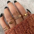 thumbnail image 2 of -Style Bagua Leaf Ring and Flower Chain Joint Ring Set - Unique Fashionable Accessories for, 2 of 8
