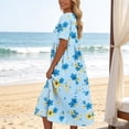 thumbnail image 7 of TaTaai Women's Casual Printed Dress with Floral Design, Short Sleeves, Round Neck, and Easy Wearing Style Gift, 7 of 7